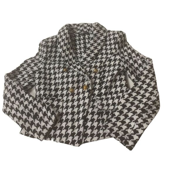 Houndstooth Pea Coat - Picture 1 of 4